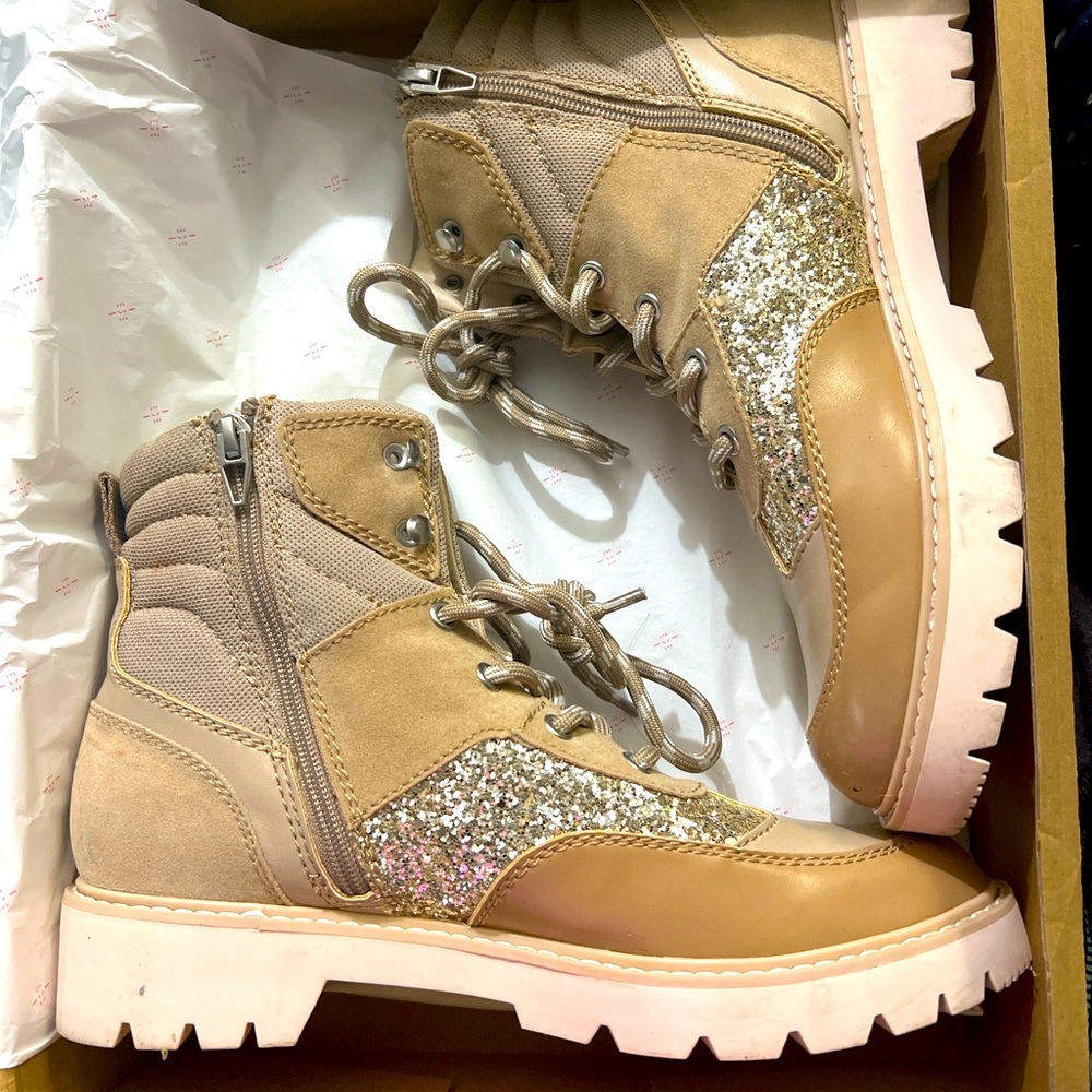 Glitter combat boots